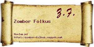 Zombor Folkus névjegykártya